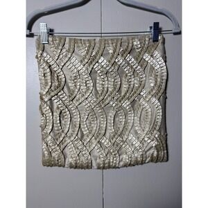 Wamsutta Champagne Gold Ruffle Ribbon Decorative Pillow Sham 14x14 Square Cover